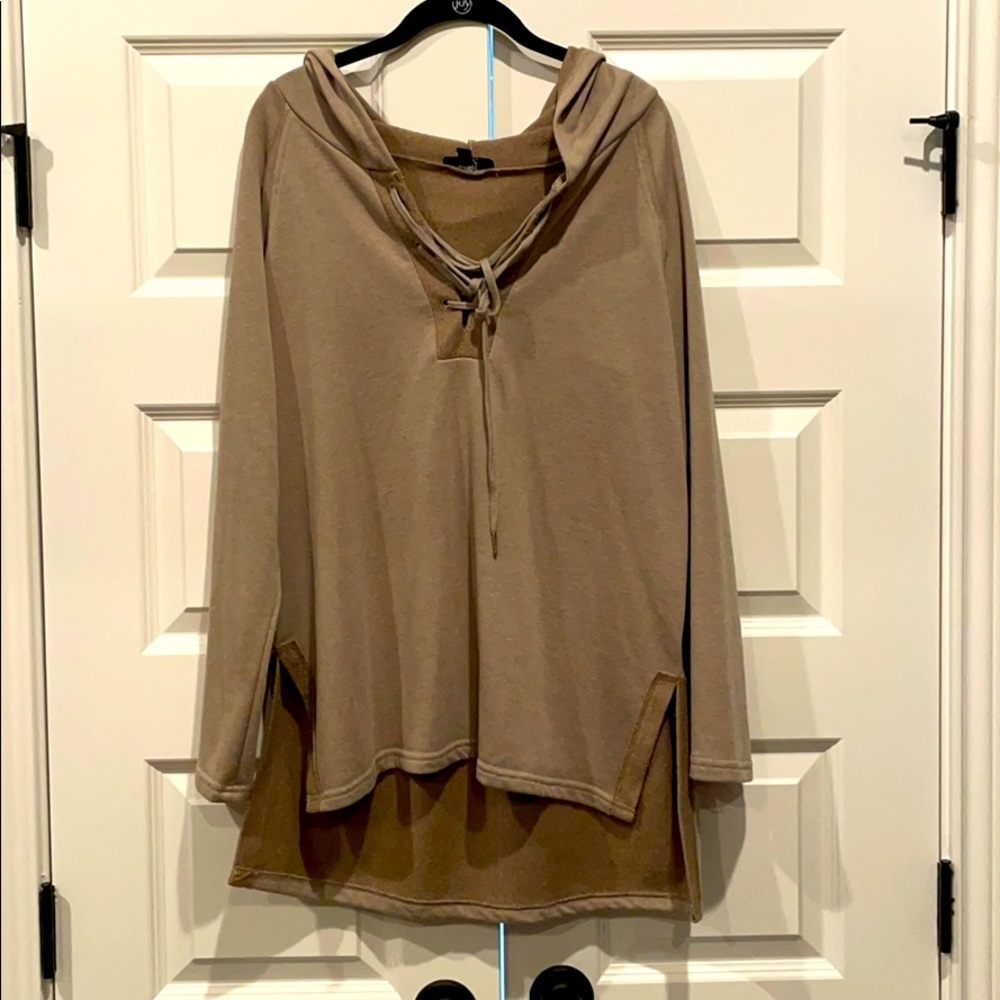 Long sleeve, lace topped sweater